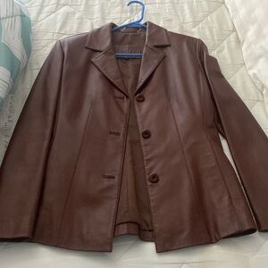 Rosleen Brown Leather Blazer
